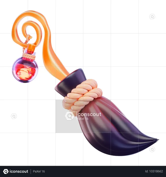 Flying broom  3D Icon