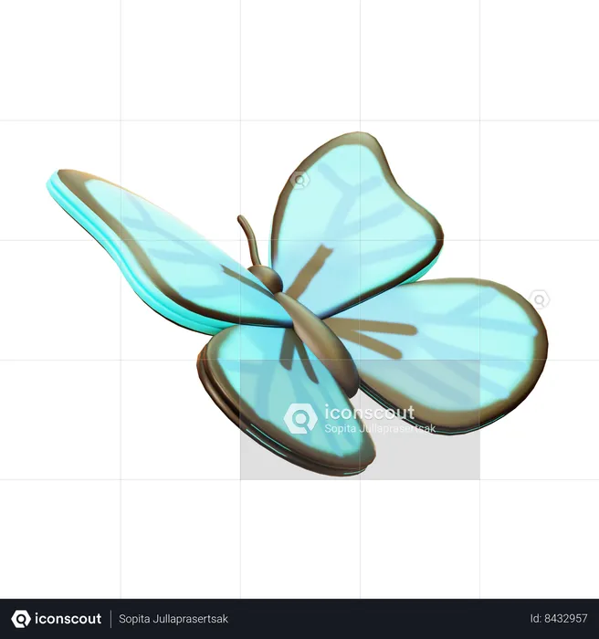 Flying Butterfly  3D Icon