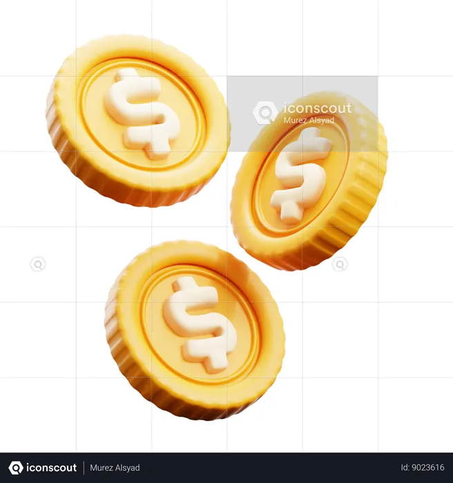 Flying Coins  3D Icon