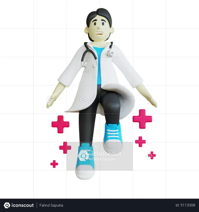 Flying Doctor  3D Illustration