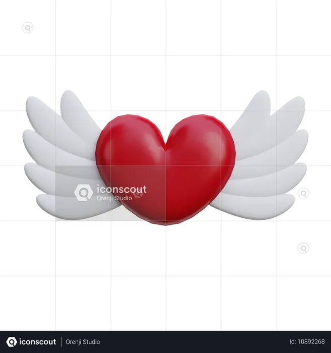 Flying Heart  3D Icon