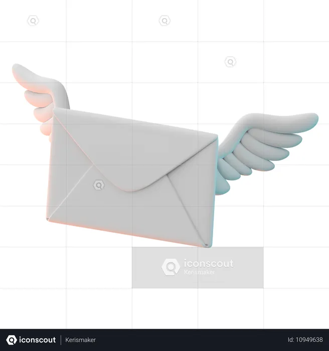 Flying Message  3D Icon