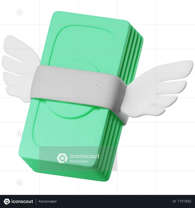 Flying Money  3D Icon