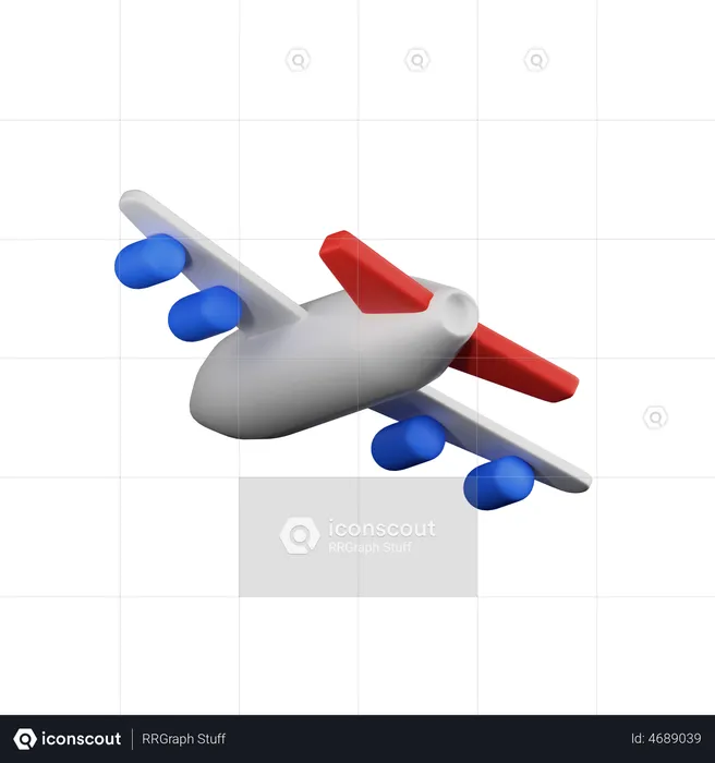 Flying Plane  3D Illustration