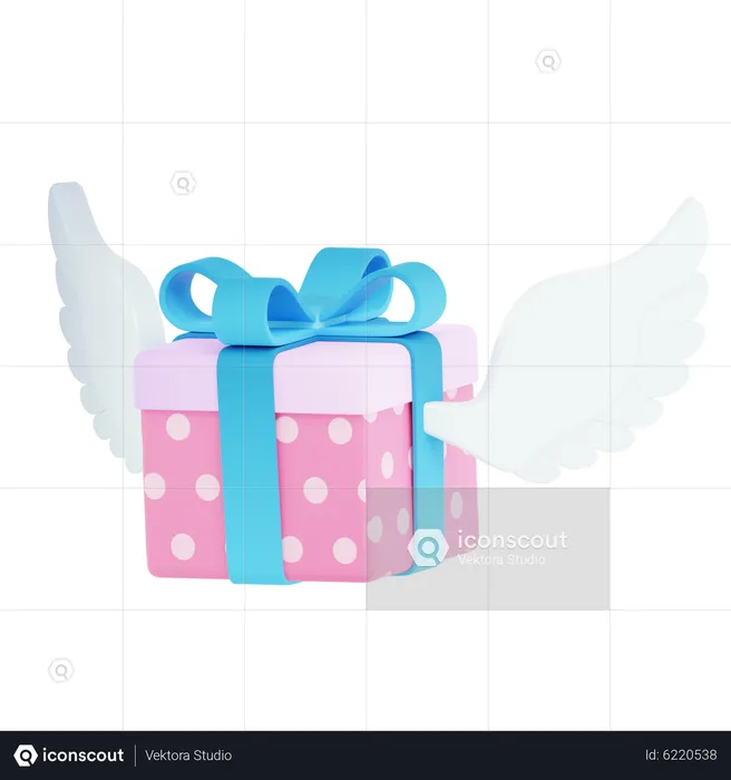 Flying Present  3D Icon