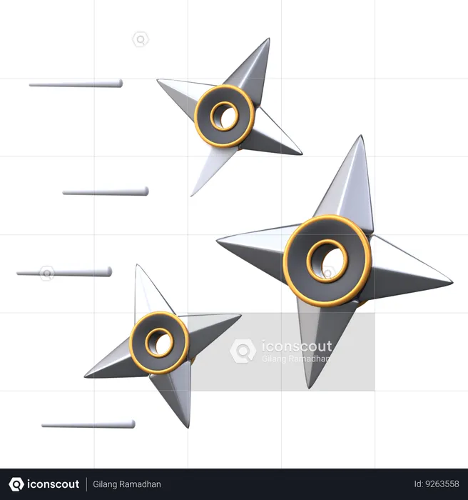 Flying Shuriken  3D Icon