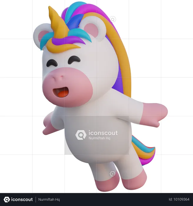 Flying Unicorn  3D Illustration