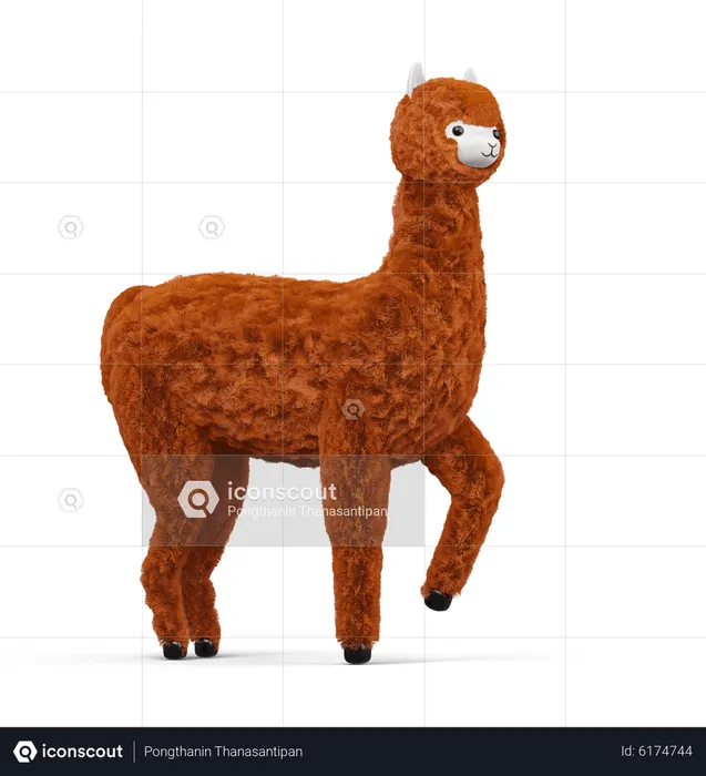 Alpaca fofa  3D Icon