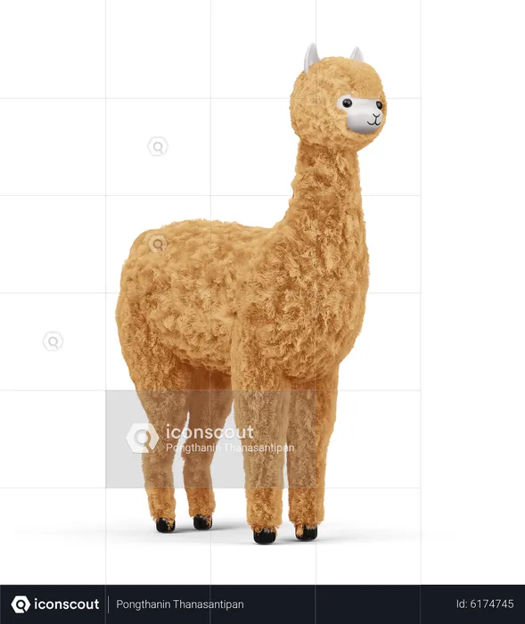 Alpaca fofa  3D Icon