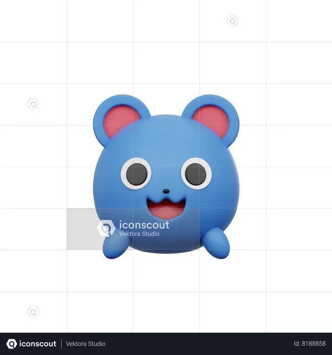 Lindo urso sorrindo  3D Icon