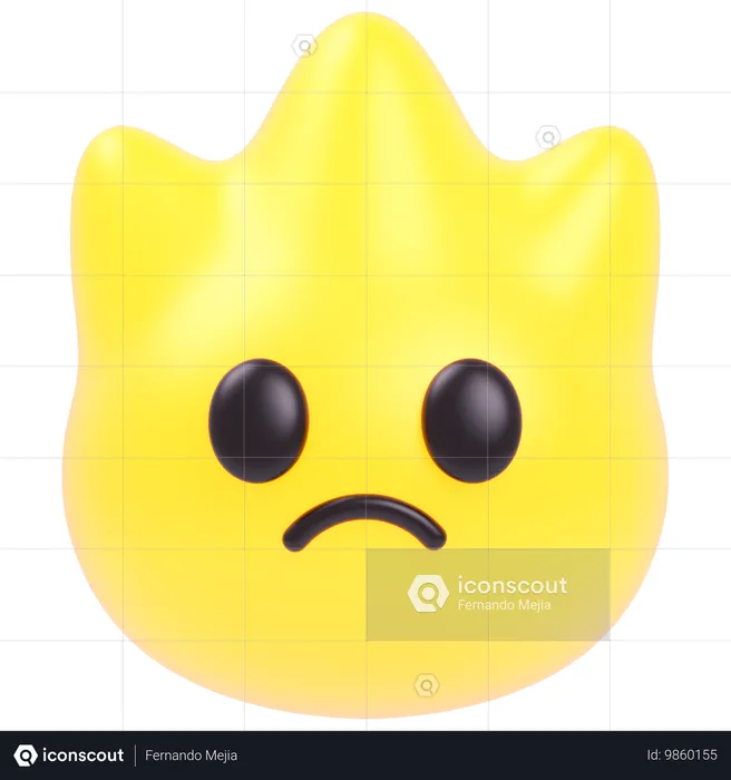 Fogo triste Emoji 3D Icon