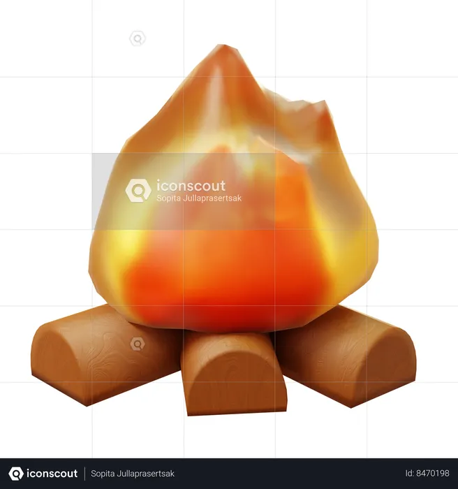 Fogueira  3D Icon