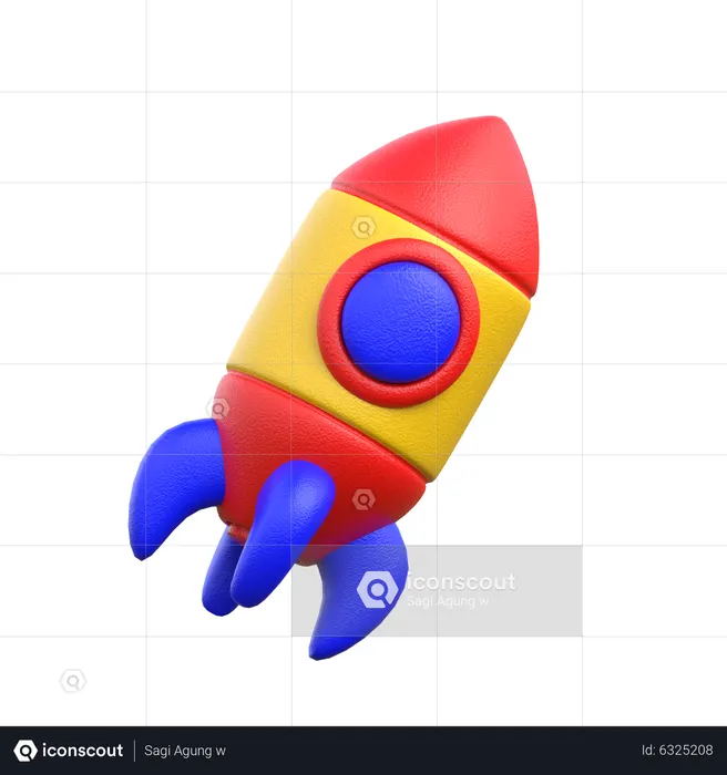 Foguete  3D Icon