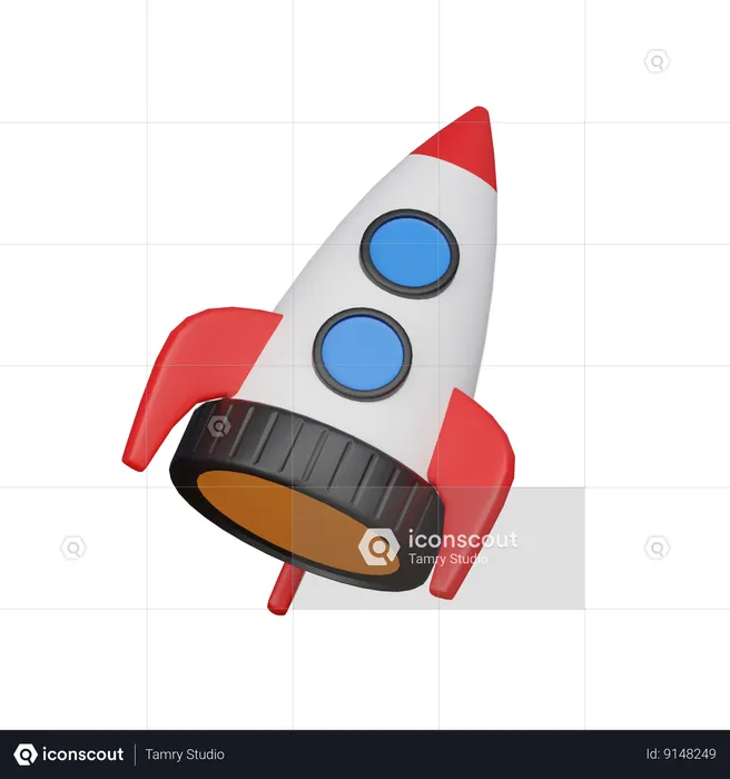 Foguete  3D Icon