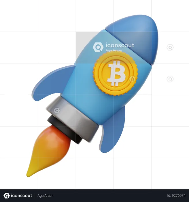 Foguete bitcoin  3D Icon