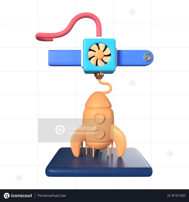 Foguete de impressão  3D Icon