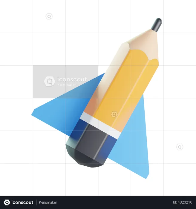 Foguete de lápis  3D Icon