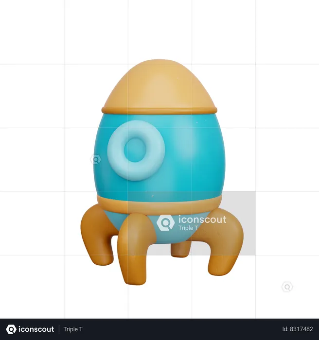 Foguete de madeira  3D Icon