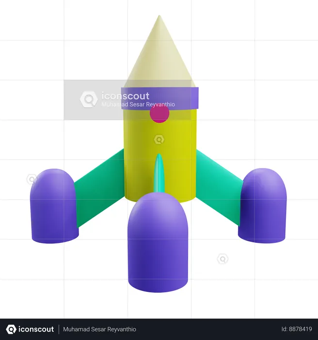 Foguete infantil  3D Icon