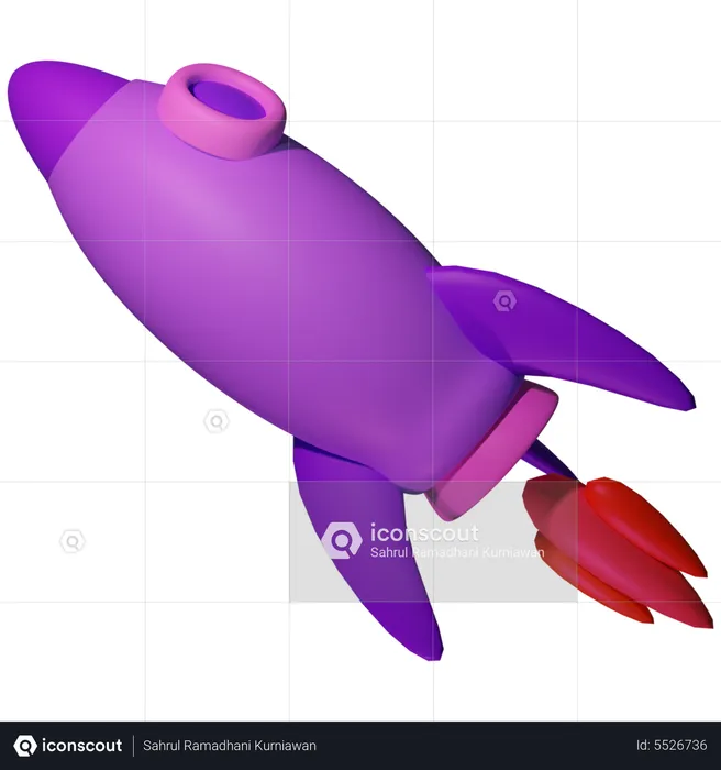 Foguete voador  3D Icon