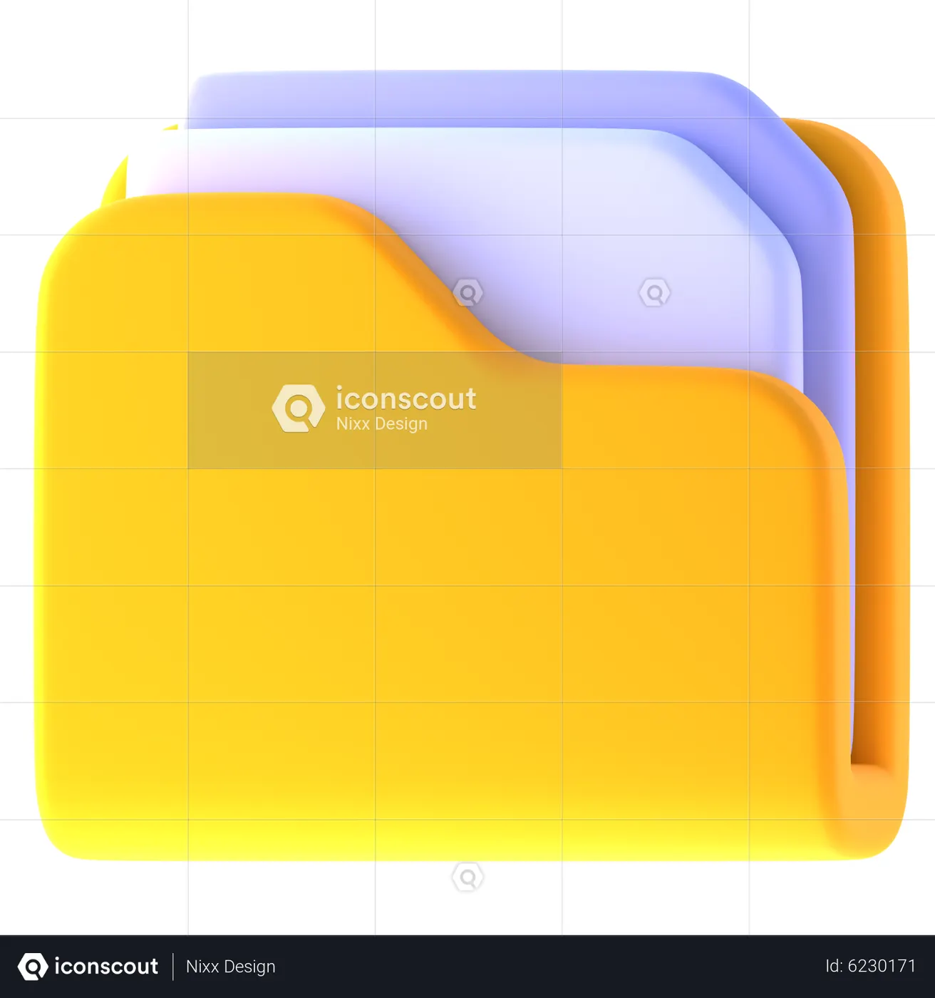 Folder 3D Icon download in PNG, OBJ or Blend format
