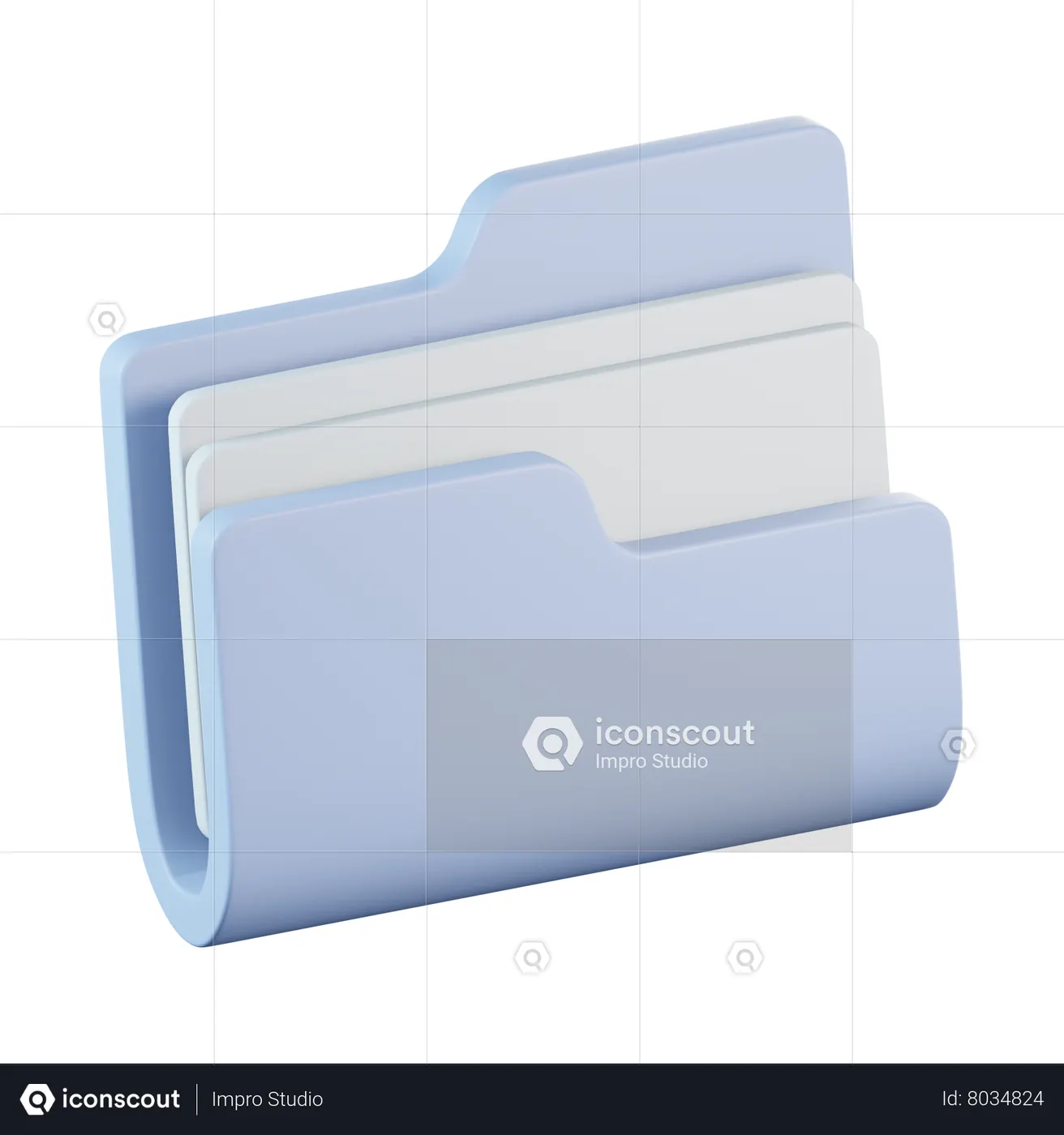 Folder 3D Icon download in PNG, OBJ or Blend format