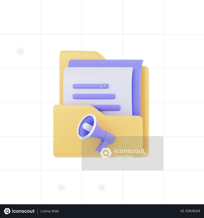 Folder Announcement  3D Icon
