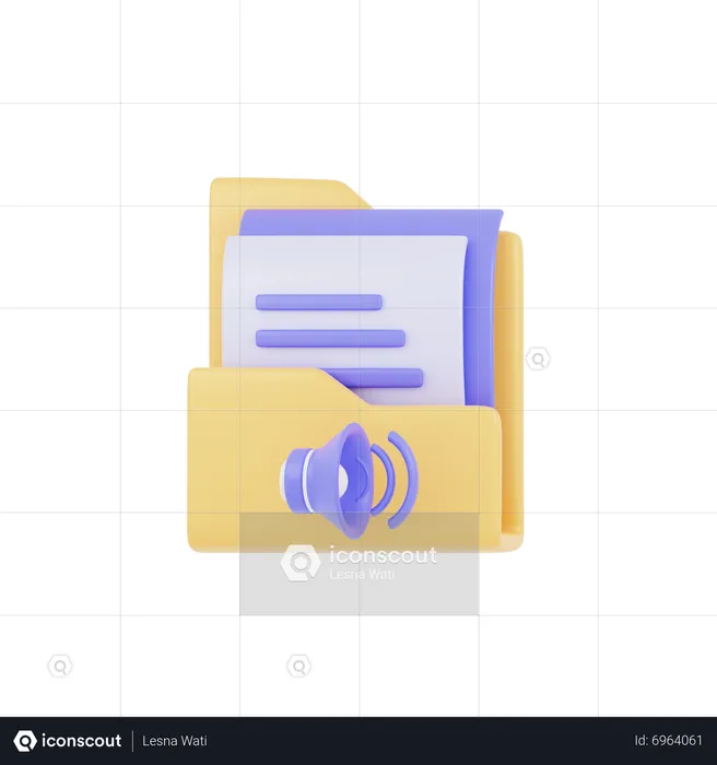 Folder Audio  3D Icon