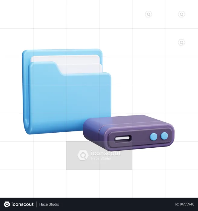 Folder Backup  3D Icon