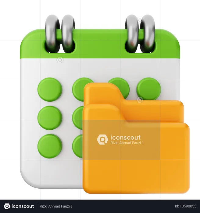 Folder Calendar  3D Icon