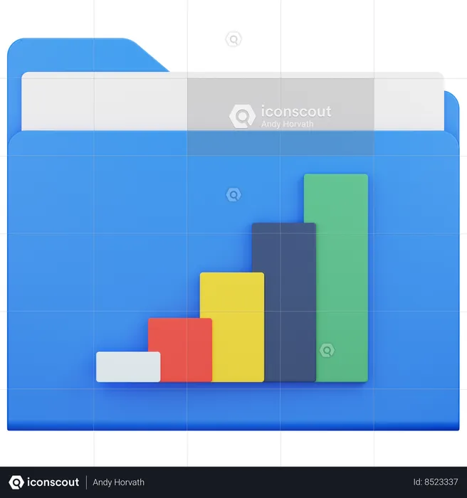 Folder Chart  3D Icon