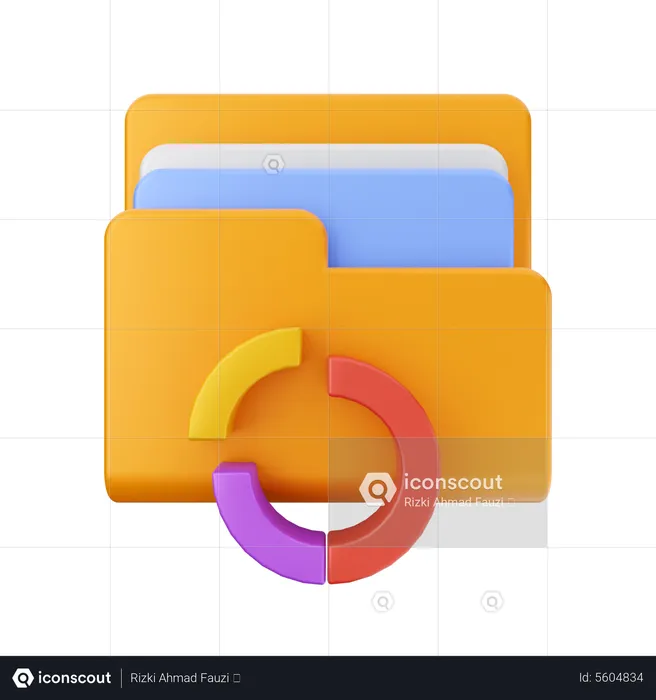 Folder chart  3D Icon