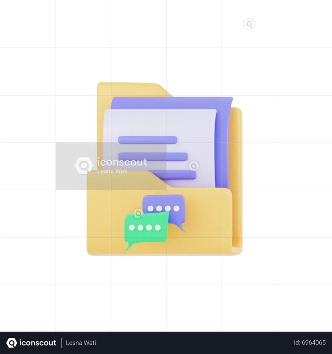 Folder Chat  3D Icon