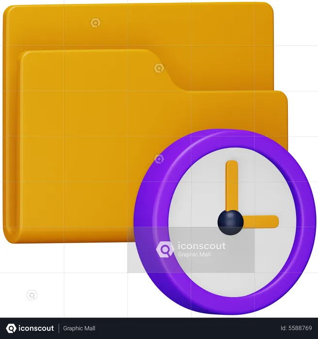 Folder Clock  3D Icon