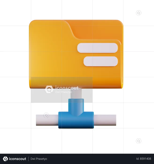 Folder Connection  3D Icon