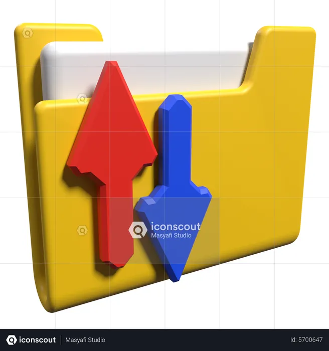 Folder Data Transfer  3D Icon