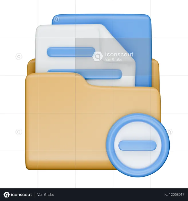 フォルダの削除  3D Icon