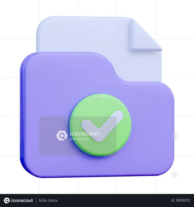 Folder Done  3D Icon