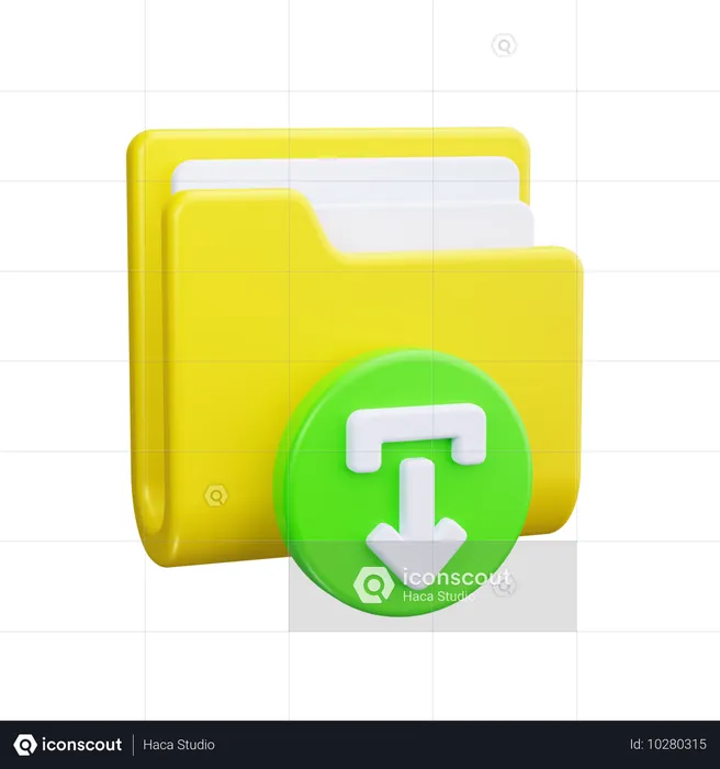 Folder Download  3D Icon