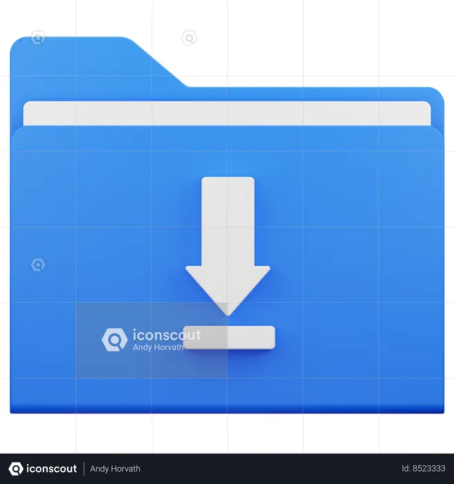 Folder Download  3D Icon