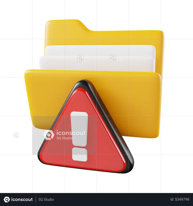 Folder Error  3D Icon