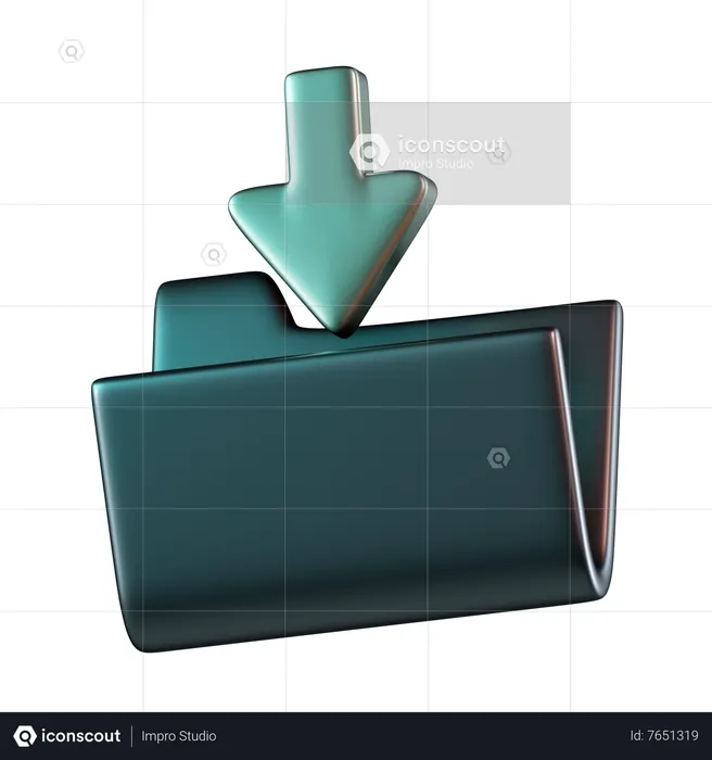 Folder File Download  3D Icon