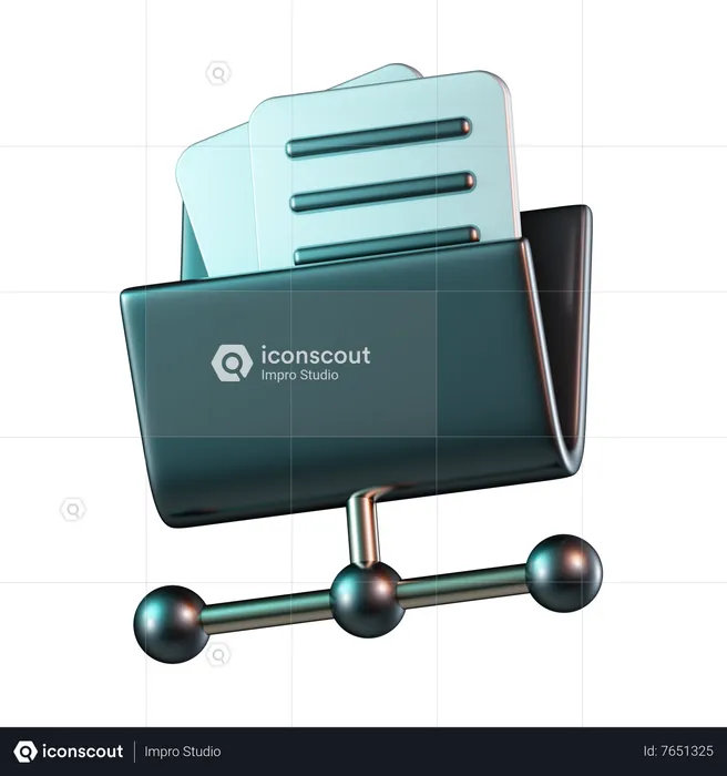 Folder File Sharing  3D Icon