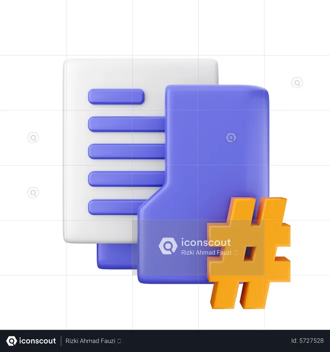 Folder Hashtag  3D Icon
