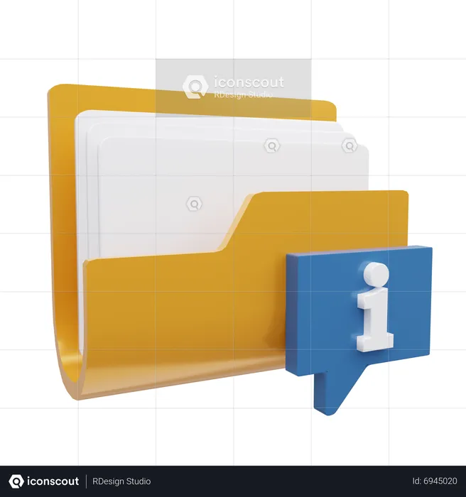 Folder Info  3D Icon