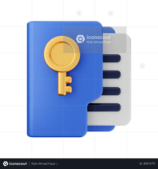 Folder Key  3D Icon