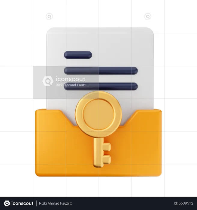Folder Key  3D Icon