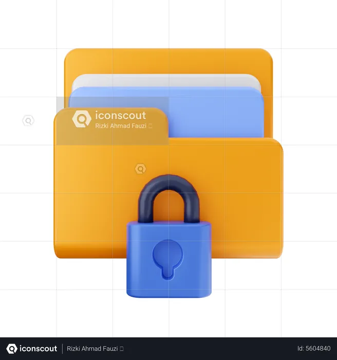 Folder lock  3D Icon