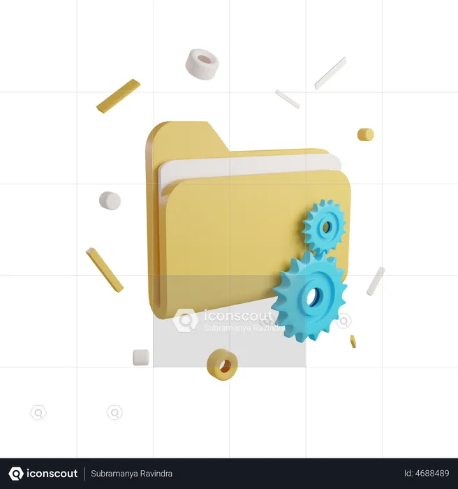 Folder Management  3D Illustration