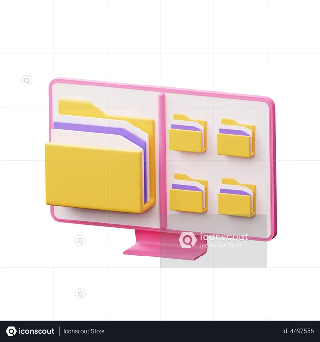 Folder Management  3D Illustration